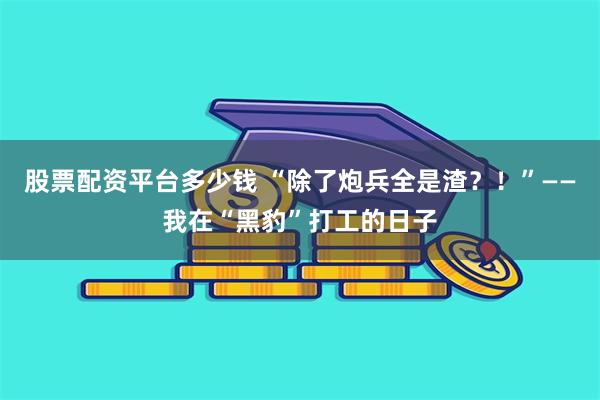 股票配资平台多少钱 “除了炮兵全是渣？！”——我在“黑豹”打工的日子