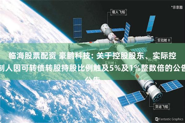 临海股票配资 豪鹏科技: 关于控股股东、实际控制人因可转债转股持股比例触及5%及1%整数倍的公告