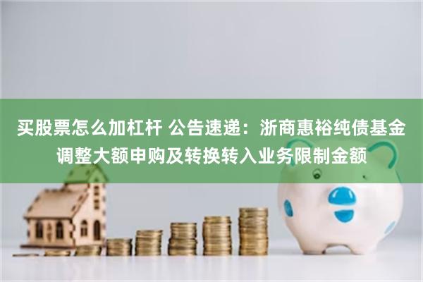 买股票怎么加杠杆 公告速递：浙商惠裕纯债基金调整大额申购及转换转入业务限制金额